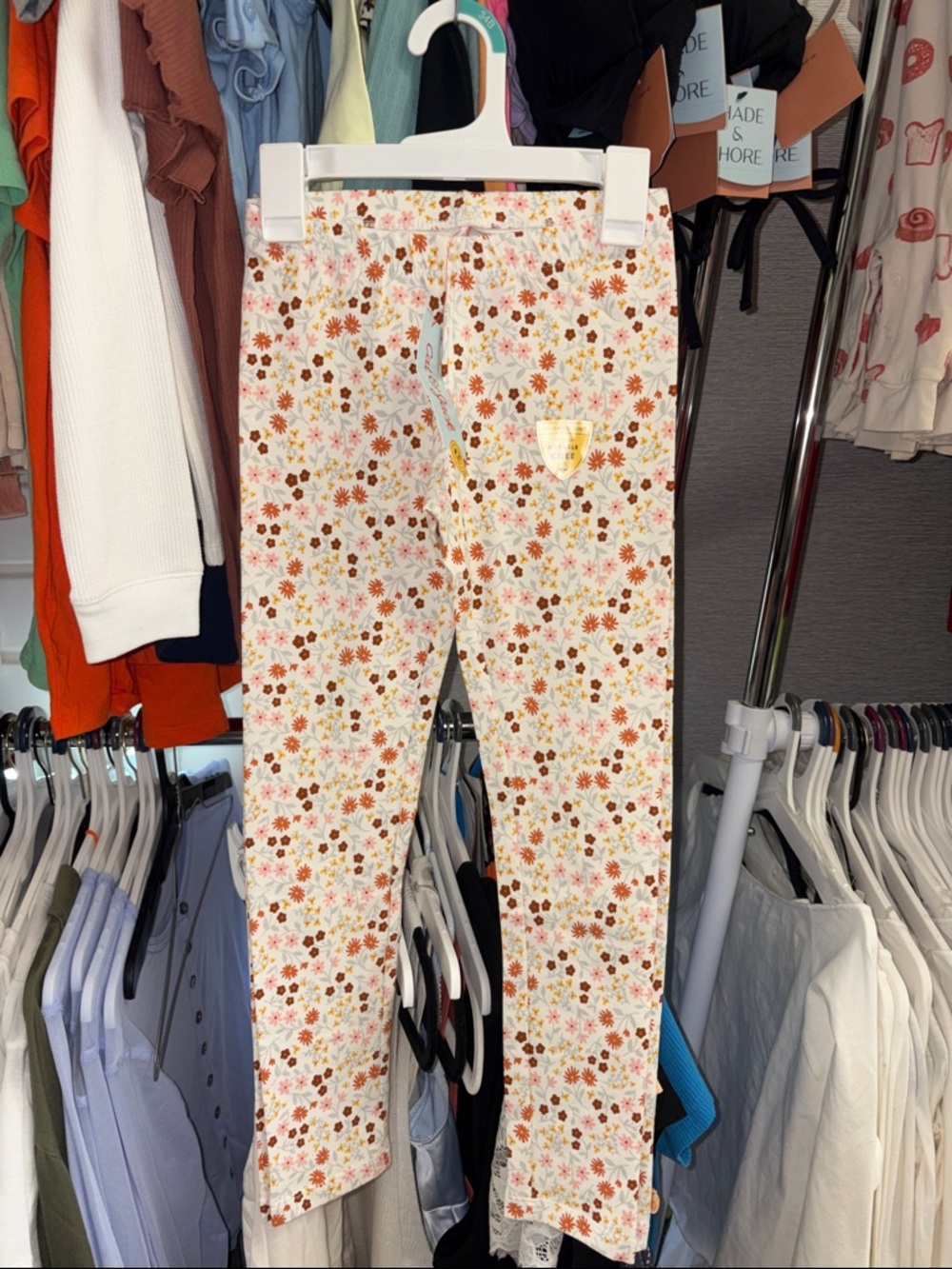 5/$10 Cat & Jack Girls Floral Leggings in White, Pink, Rust, Brown